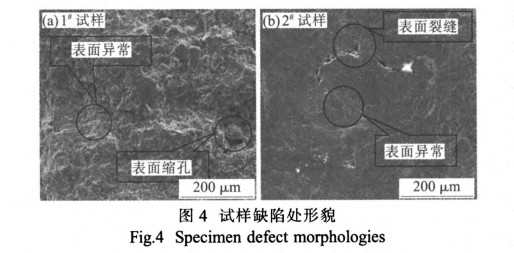 试样缺陷处形貌